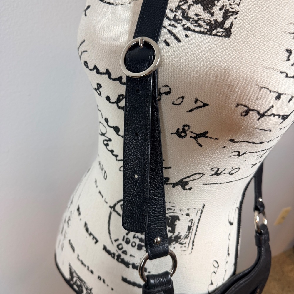 Coach Penelope Crossbody Bag Women Black Pebbled Leather Turnlock Classic - Picture 6 of 13
